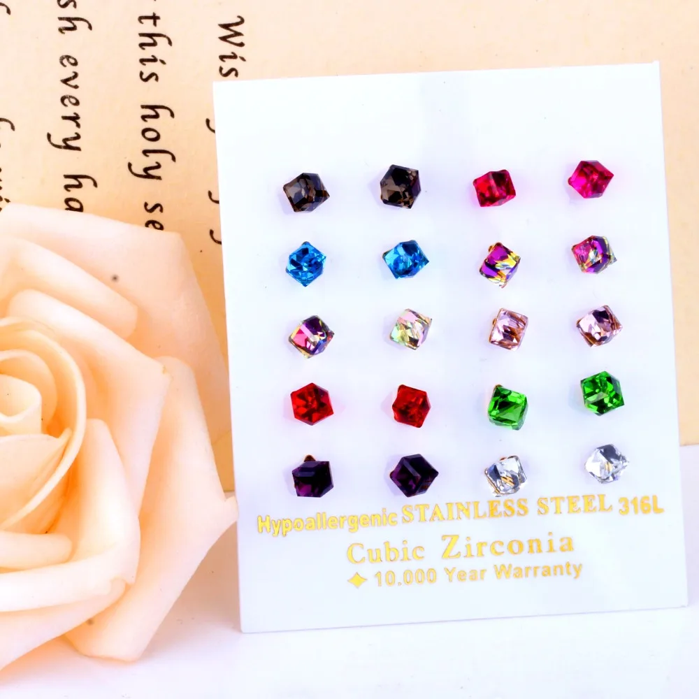 

LUXUKISSKIDS Simple Style Cubic Zirconia Stud Earrings For Women Fashion CZ Wedding Jewelry Wholesale