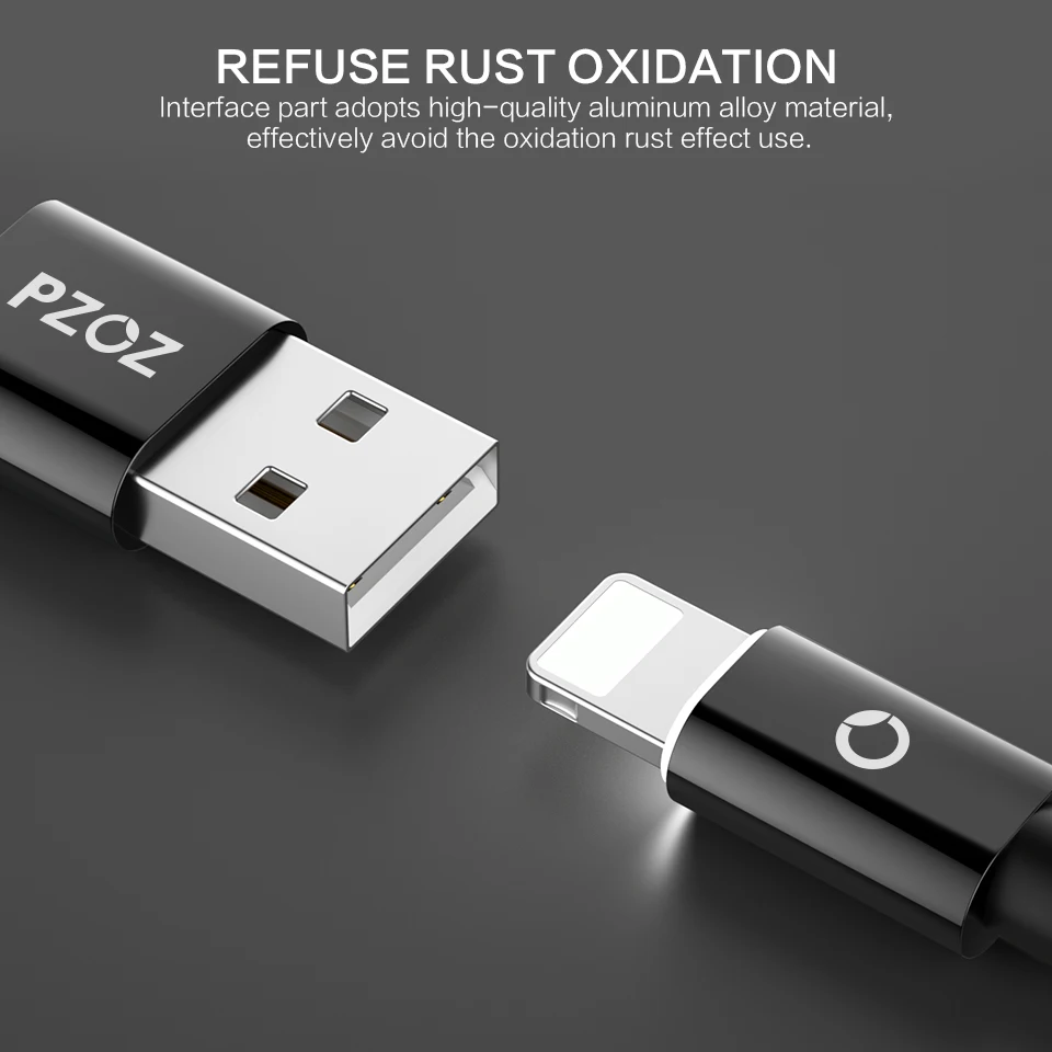 PZOZ кабель для iphone, зарядное устройство usb, быстрая зарядка для iphone x 8 6s 7 plus, светодиодный светильник, шнур для мобильного телефона, usb-кабель для передачи данных