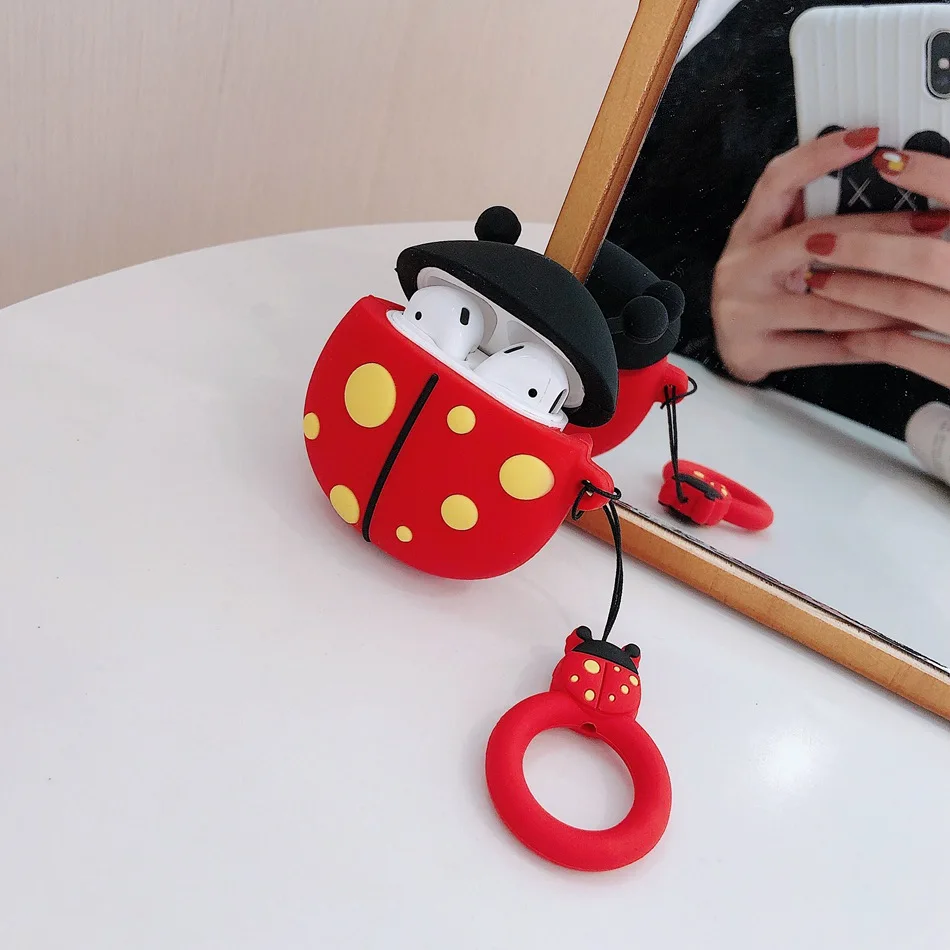 306 3D чехол для наушников s для AirPods, силиконовый чехол с милым мультяшным щенком для Apple Air pods 2, забавный чехол для наушников, кольцевой ремешок - Цвет: 306