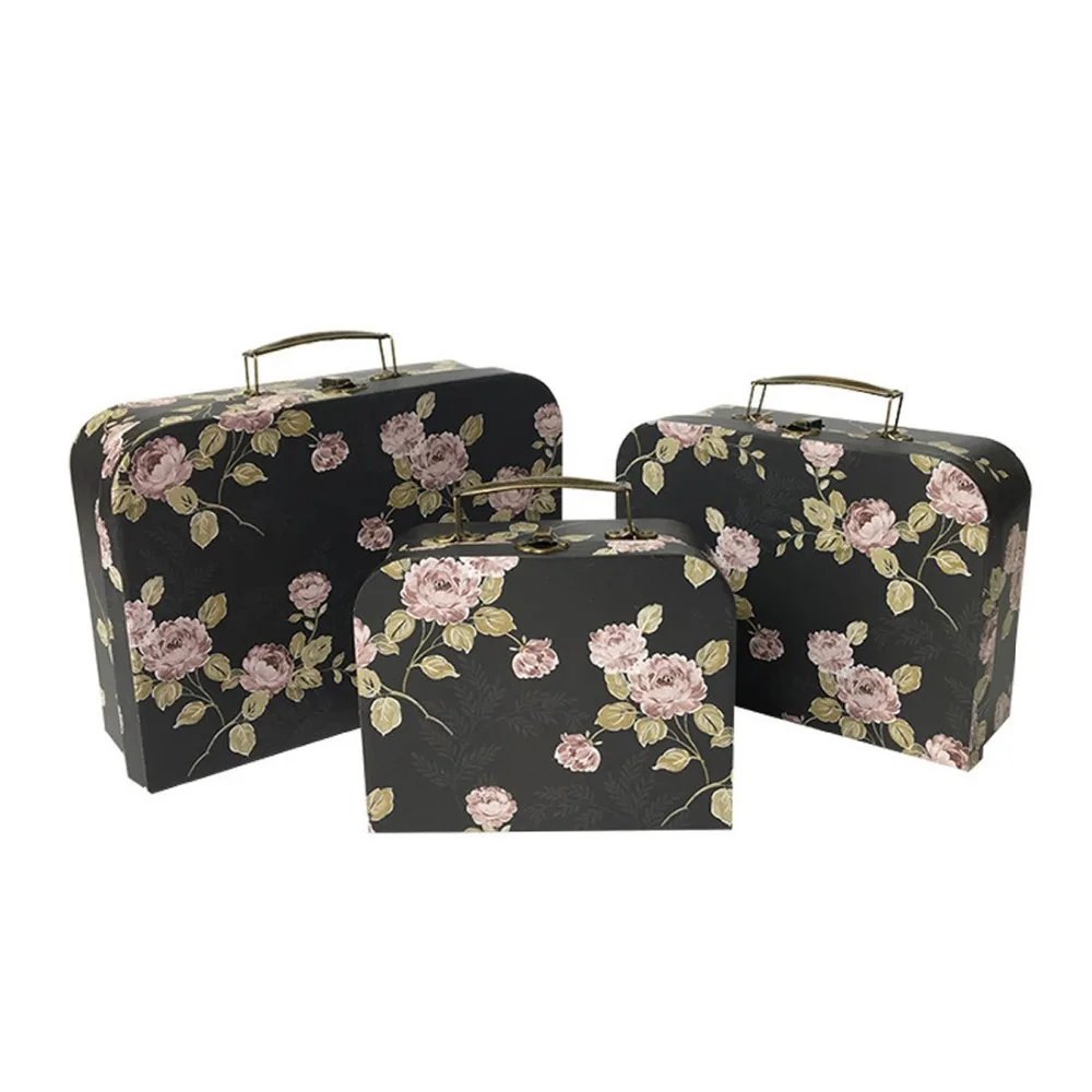3 шт./компл. Свадебные обручальные кольца Подарочная коробка, металлическая ручка ко Дню Святого Валентина День матери посылка коробки, сувениры и ящик для цветов
