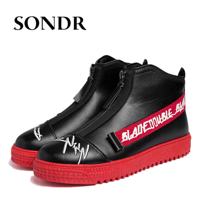 Лидер продаж высокие Мужская обувь повседневное уличная мода осень Chaussures Homme