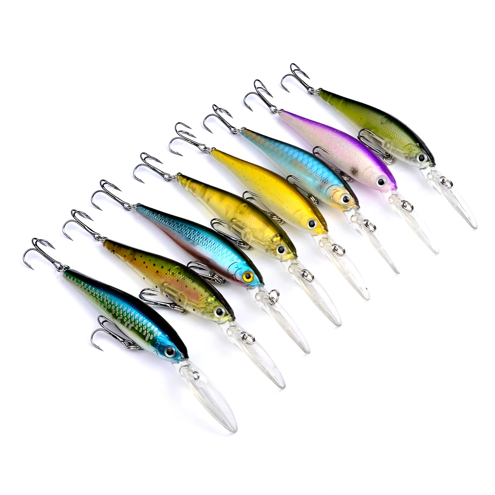 Wobblers Minnow искусственная рыболовная приманка 8 видов цветов 0 344 унций жесткая для