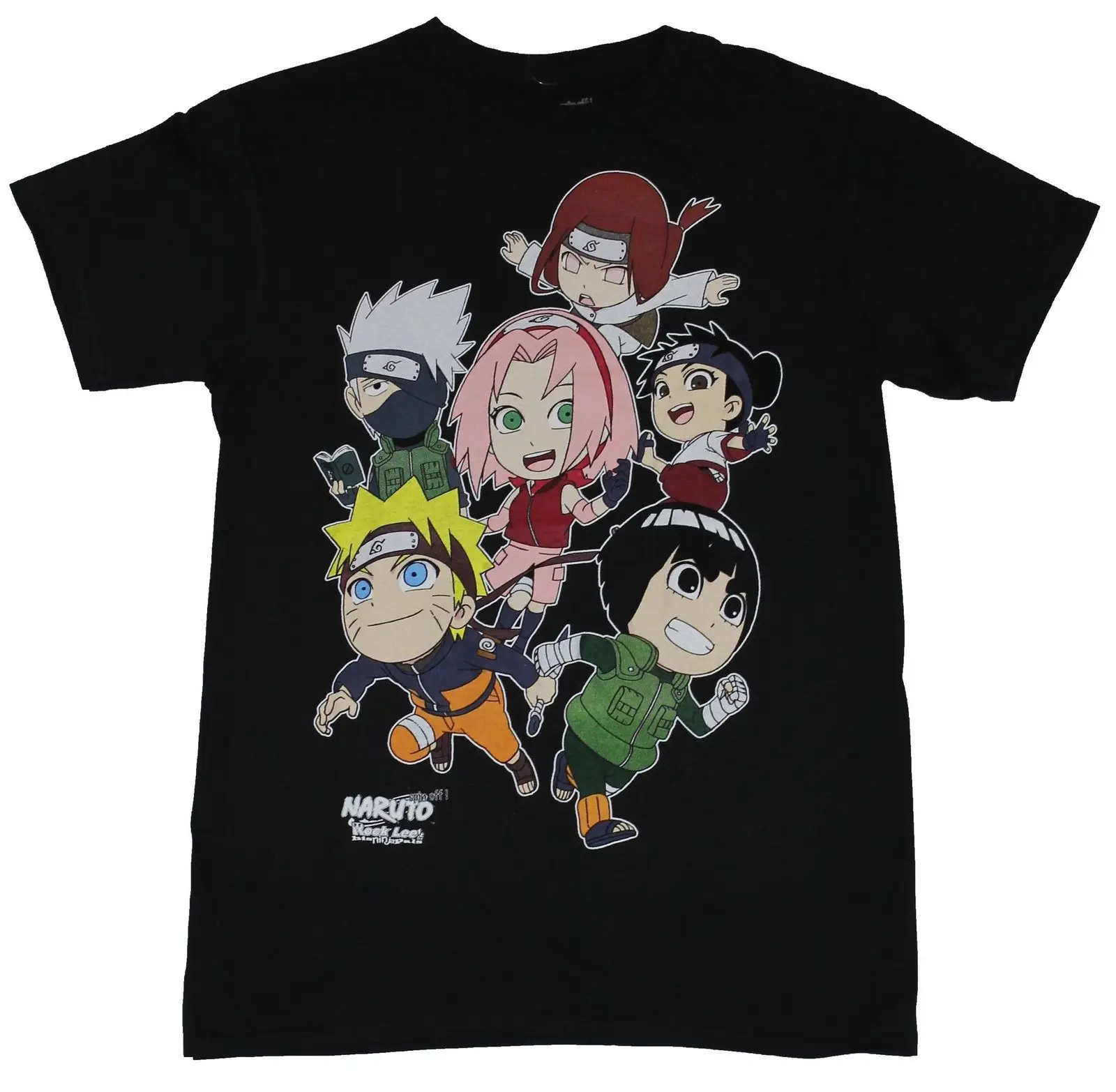 Наруто Shippuden Мужская футболка Jumping Giant Chibi стиль литое изображение мультфильм
