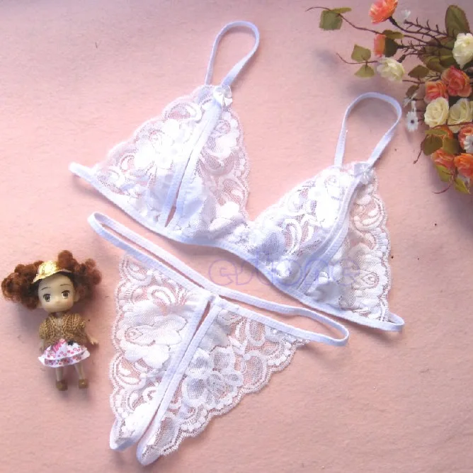 

Sexy Lingerie Lace Blossom Women's Bikini Bra T-back G-string Underwear 1 Set