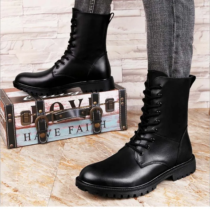 YATNTNPY/Новое поступление Мужская обувь из натуральной кожи модные высокие ботинки