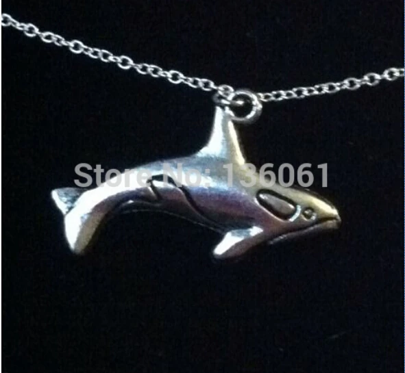 10 шт. винтажное серебряное массивное ожерелье с морским Китом подвески шармы