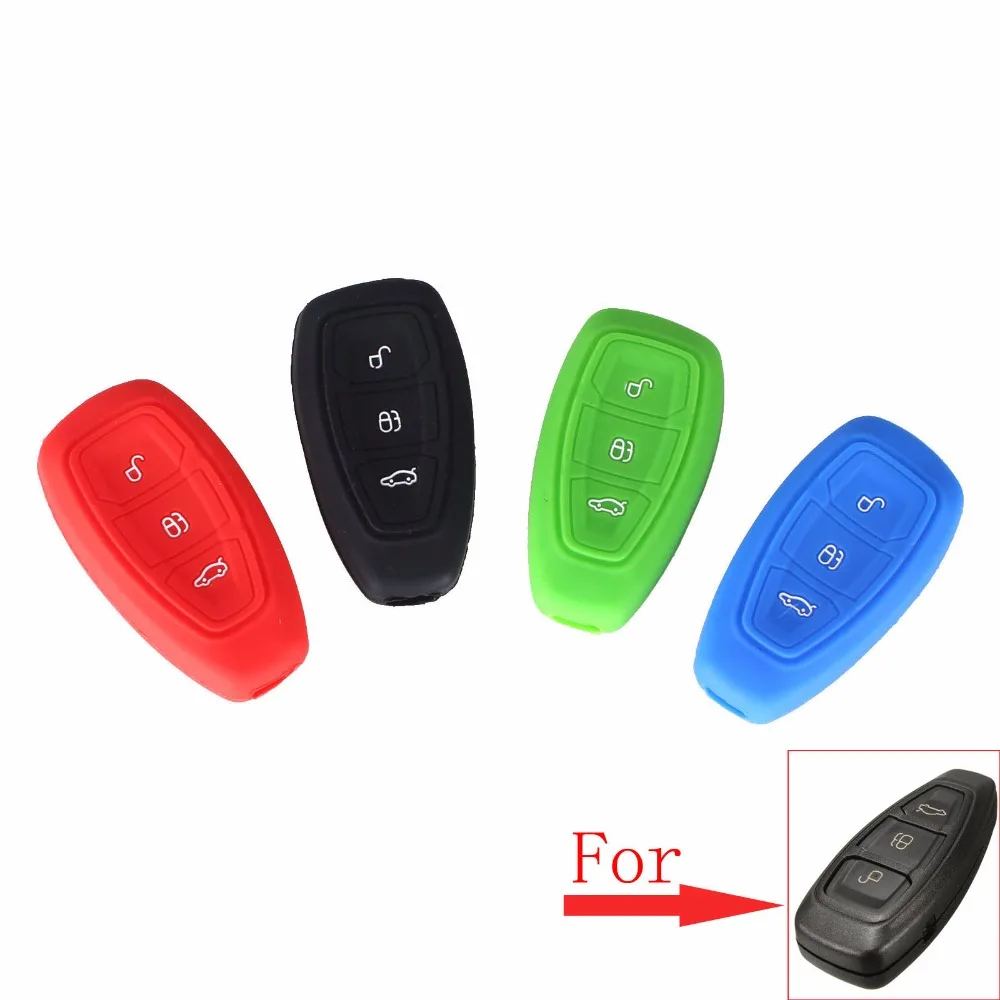 KEYYOU 3 кнопки силиконовый чехол для ключа автомобиля для Ford Focus Mondeo Fiesta Escape Ecosport чехол для ключа автомобиля