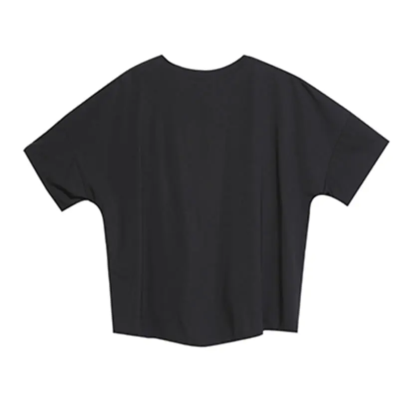 Женская футболка с коротким рукавом и круглым вырезом свободного