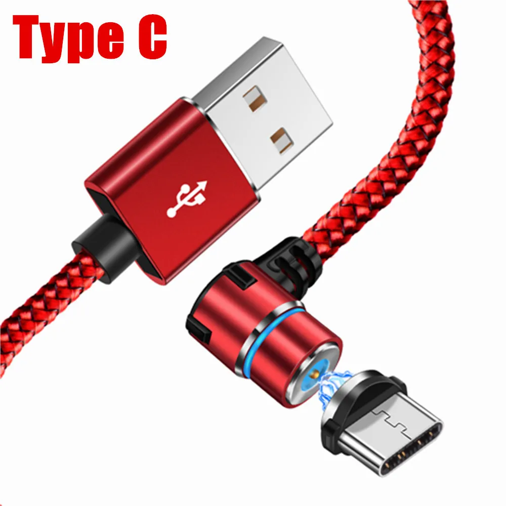 Олаф Магнитный Кабель Micro-USB для быстрой зарядки Тип usb C кабель магнит Зарядное устройство для передачи данных кабель для зарядки USB шнур для iPhone samsung Xiaomi - Цвет: Red Type C Cable