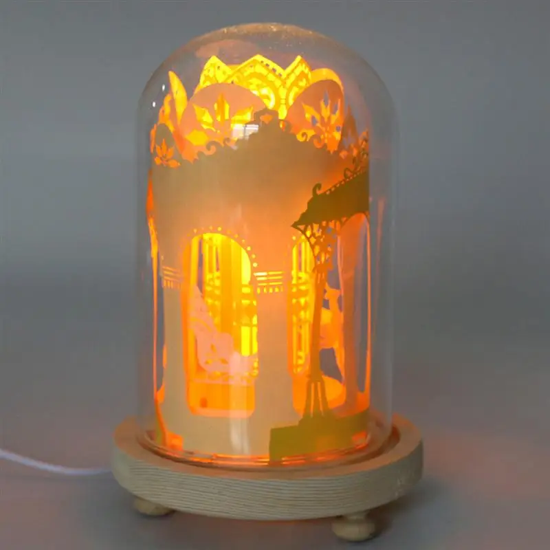 3D Рождественский олень тени креативный бумажный режущий светильник USB ночник художественный декор для детской спальни гостиной