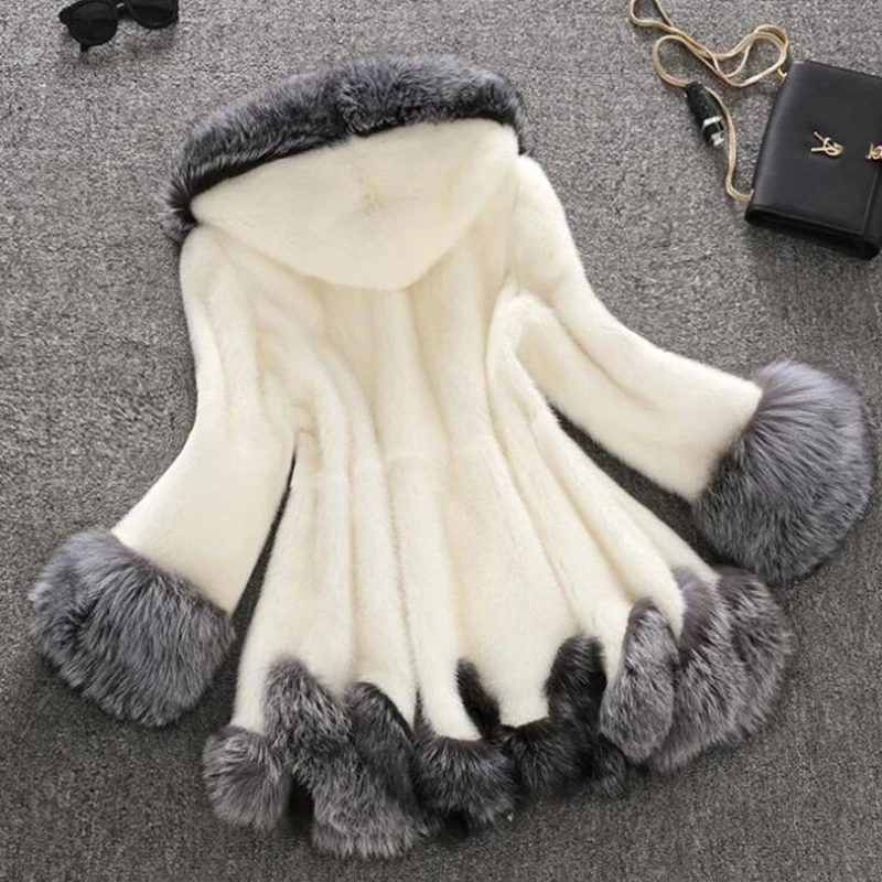 Куртка Fitaylor Женская длинная парка из искусственного меха норки с капюшоном и