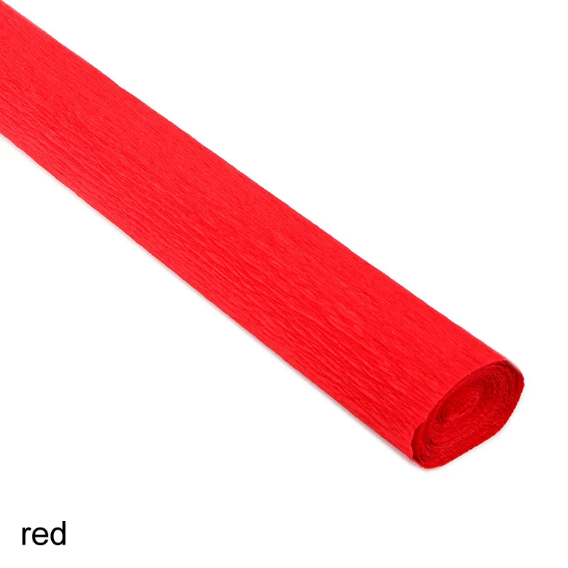 Красный Складывающийся креповый бумажный скребок, венок для рукоделия, цветочная упаковка, вечерние украшения для дня рождения, свадьбы - Цвет: Красный