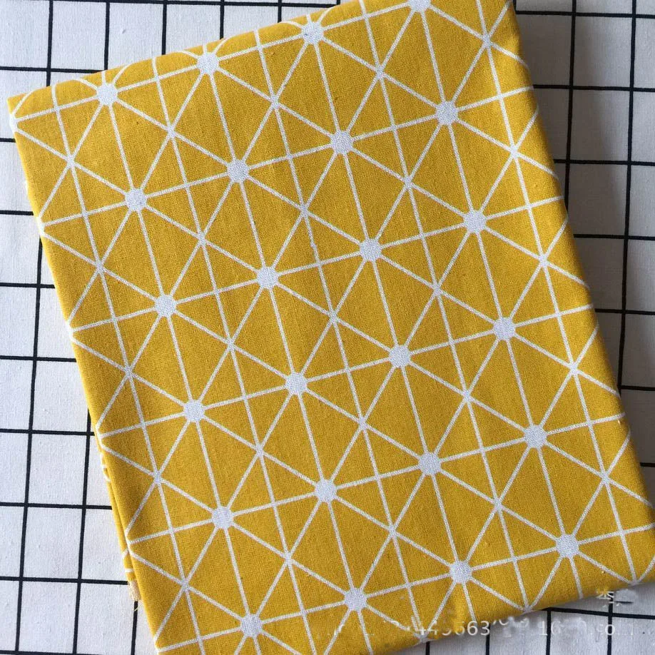 Льняная ткань льняная печать в скандинавском стиле решетка скатерть занавеска