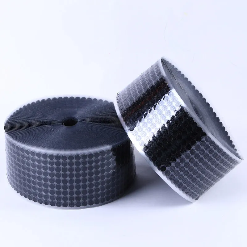 Black 30mm 50pair 100 пар Самоклеящиеся Застежки лента 10/15/20/25/30 мм сильный клей точки Стикеры крюк и петля; цвет белый, черный; Круглый Монеты нейлоновая лента - Цвет: Black 30mm 50pair