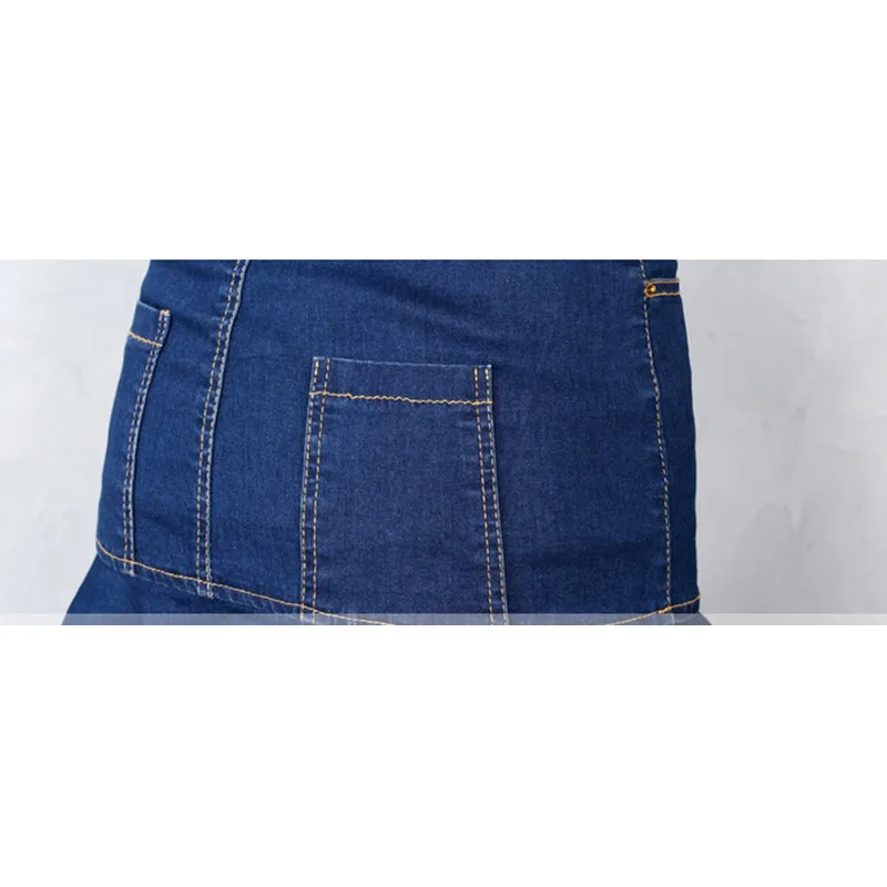 Женская короткая мини юбка в стиле русалки летняя джинсовая с высокой талией