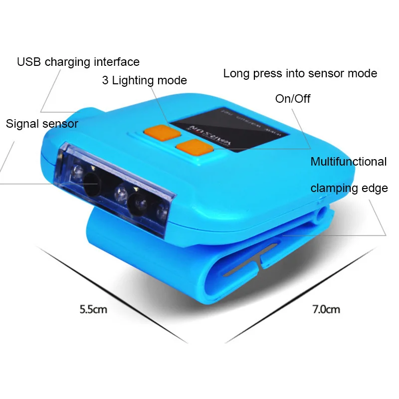 Мягкая СВЕТОДИОДНАЯ головная лампа третьего поколения индукционный колпачок