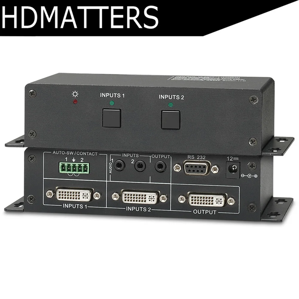 2-портовый dvi-переходник 2X1 с аудио и RS232 управления DVI 2 в 1 переключатель 1920X1080