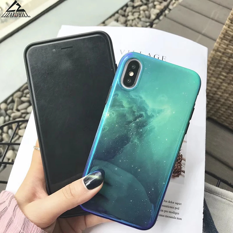 Lizardhill Blue ray милый зеленый звездное небо телефонные чехлы для iphone x чехол 6 s 6s 7 8