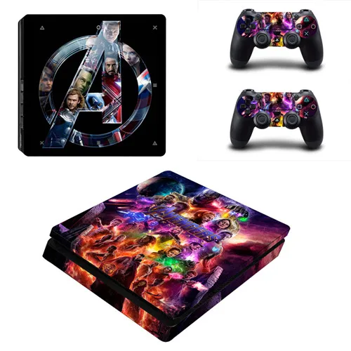 YSP4S-3508 Мстители эндшпиль Железный человек PS4 тонкий кожи Стикеры наклейка для sony Игровые приставки 4 консоли и 2 контроллера PS4 тонкий Стикеры винил - Цвет: YSP4S-3508
