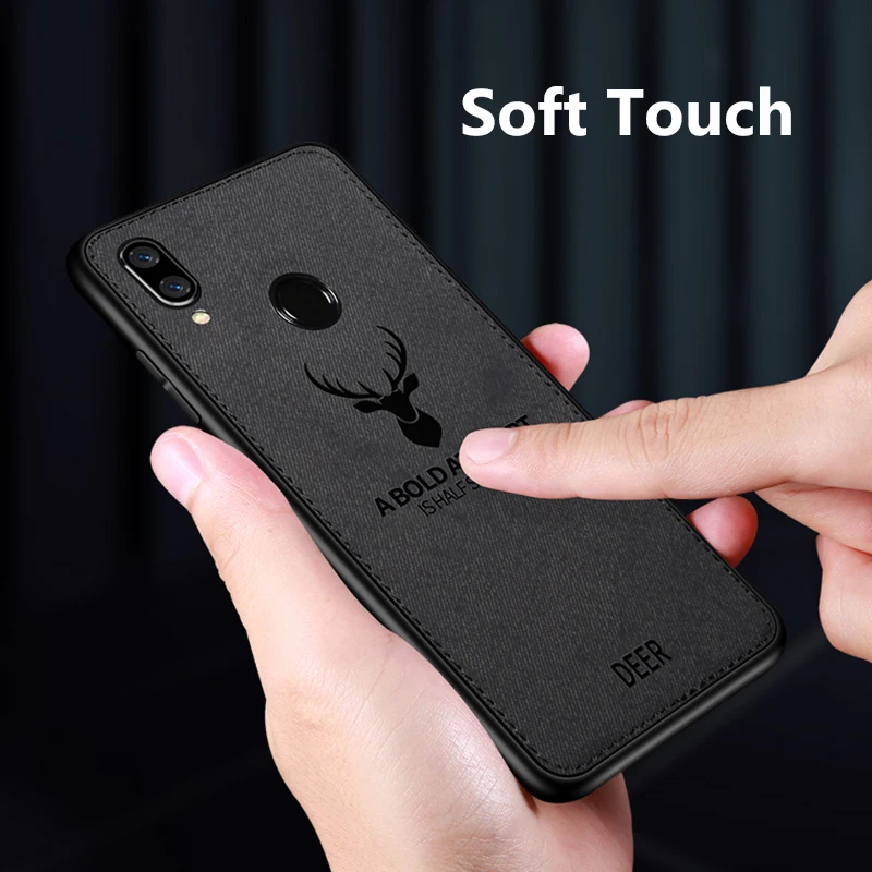 Классический тканевый чехол Muchi для Xiaomi Redmi 7 мягкая силиконовая рамка задняя