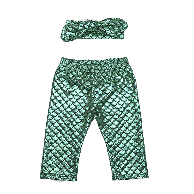 Детские Младенцы для девочек маленькие изумрудные зеленые металлические штаны в