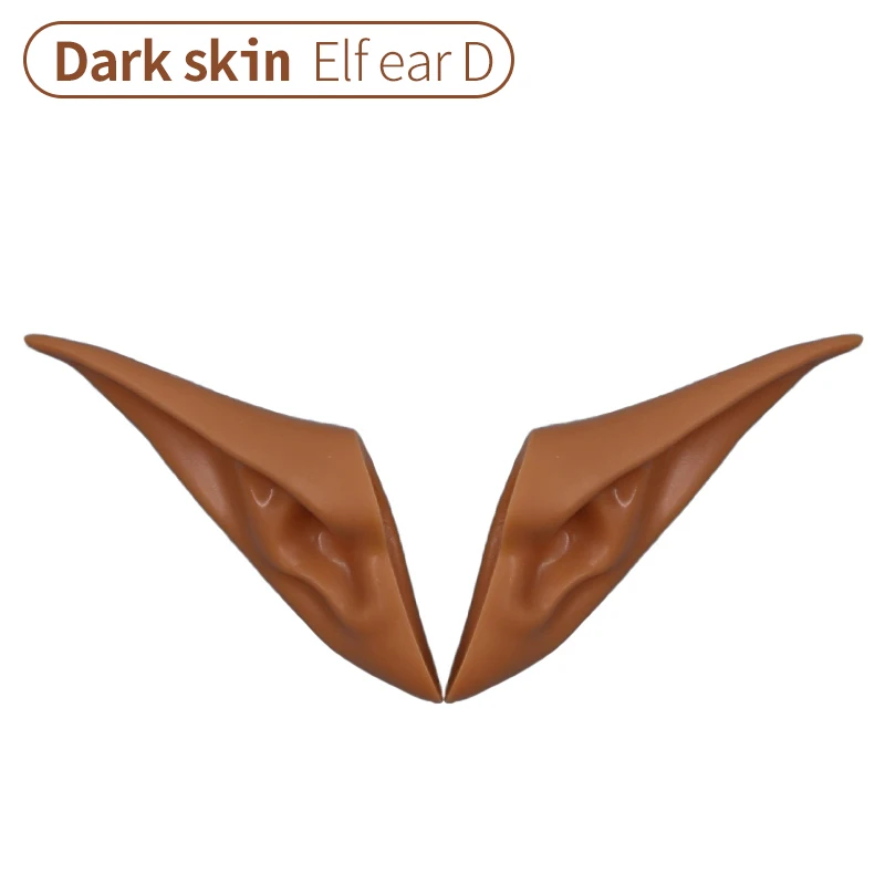 Dark-skin-Elf-ear-D Blyth кукла ухо человеческие уши, эльф Уши установлен с глиной, не требуется резки белая кожа, загар кожа, темная кожа, натуральная кожа - Цвет: Dark-skin-Elf-ear-D