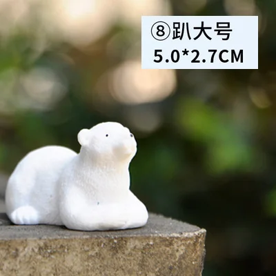 8 BAIUFOR Animal Miniatures Polar Bear White Lovely Mother Bear Keychain Material Terrarium Figurines DIY Fairy Garden Decor - Color: 8