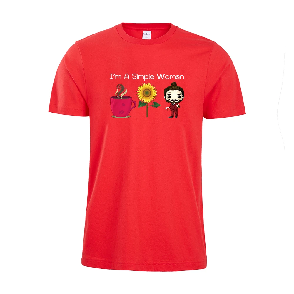 I'm a simple woman I love coffee sunflower and you summer T-shirt ladies full cotton tshirt | Женская одежда