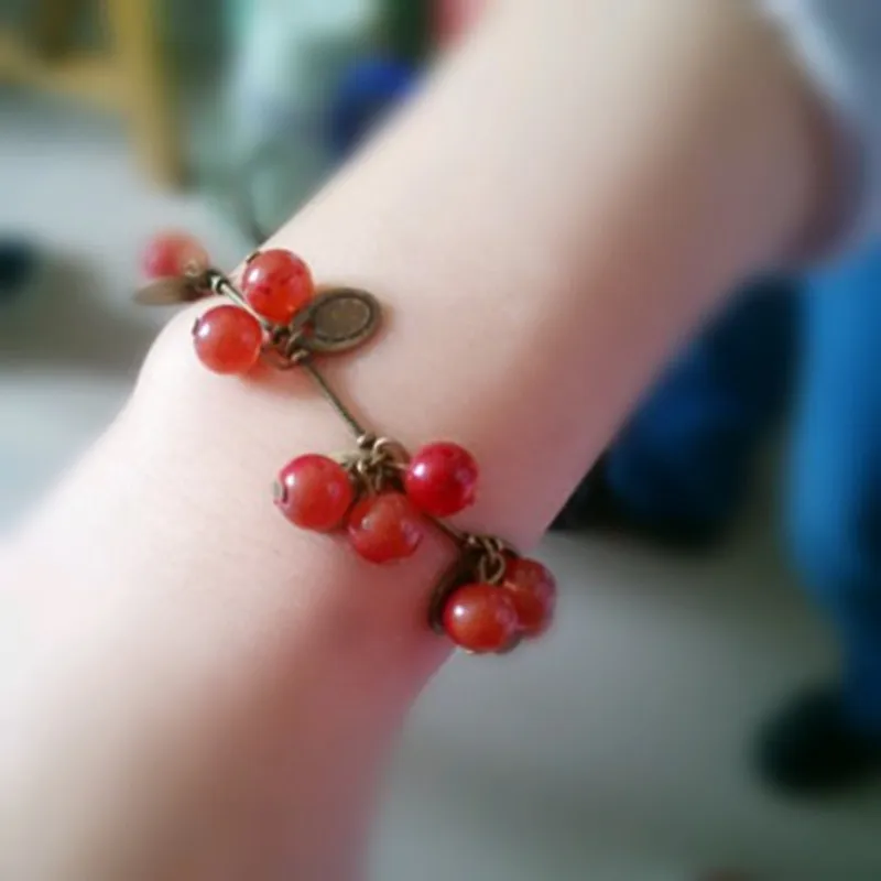 Новый гранатовый браслет женский сладкий Вишневый браслеты для женщин ювелирные