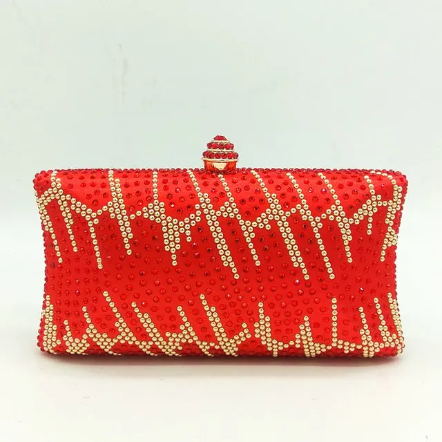 Red Crystal Bag Бутик De FGG желтый алмаз женские клатчи Свадебные Minaudiere сумки Хрустальная вечерняя сумочка Свадебные вечерние сумочка - Цвет: Red Crystal Bag