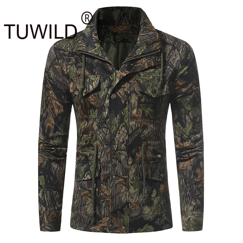 

Autumn and winter new jungle hunting windbreaker men and women outdoor mountaineering clothing camouflage cotton multi-pocket
