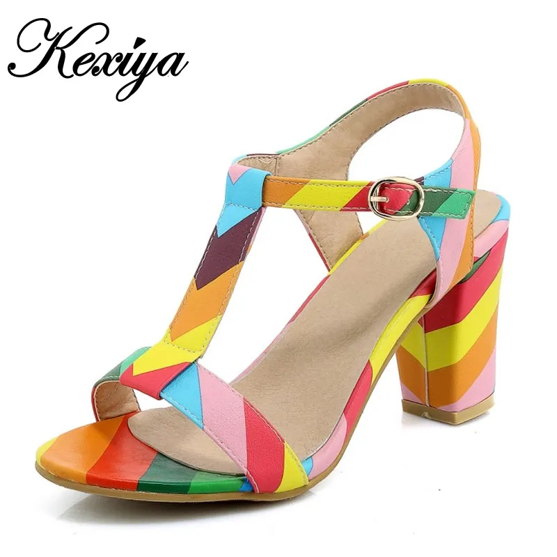 2016 г. Разноцветная Летняя женская обувь на высоком каблуке модные туфли лодочки