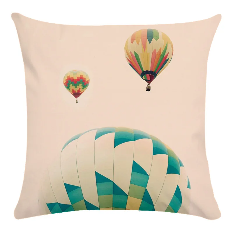 Подушка с воздушным шаром Чехол из полиэстера небесно-голубая декоративная