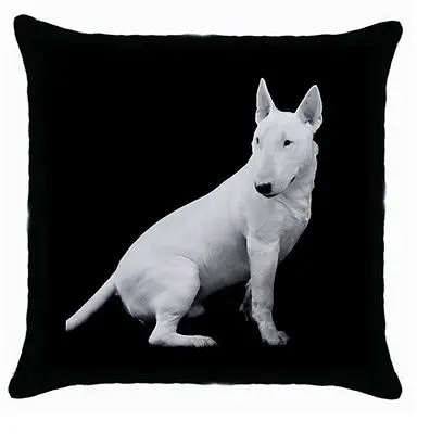 Горячая с бультерьером собакой Декоративные диванные подушки Чехол черный белый