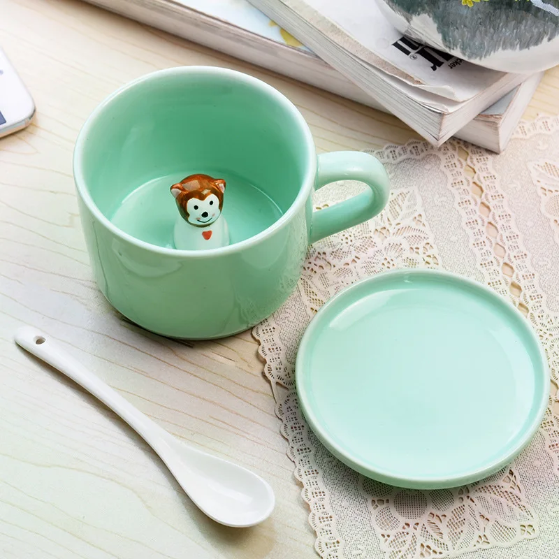 2017 креативная мультяшная 3D кружка с молоком милые животные керамическая