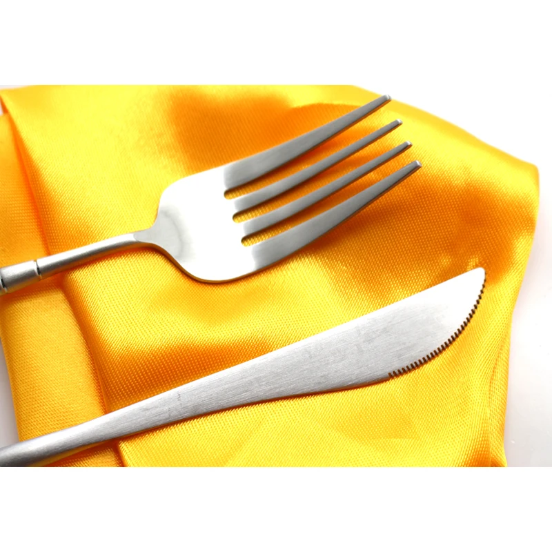 Новинка 2017 набор матовых столовых приборов из нержавеющей стали 420 с серебряной