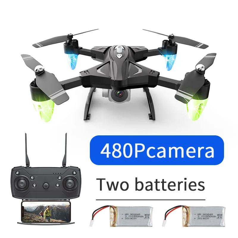 480p camera 2battery 1800 мАч аккумулятор для беспилотника с камерой wifi FPV селфи Дрон Профессиональный складной rc Квадрокоптер игрушки дешевые RC вертолеты подарок - Цвет: 480p camera 2battery
