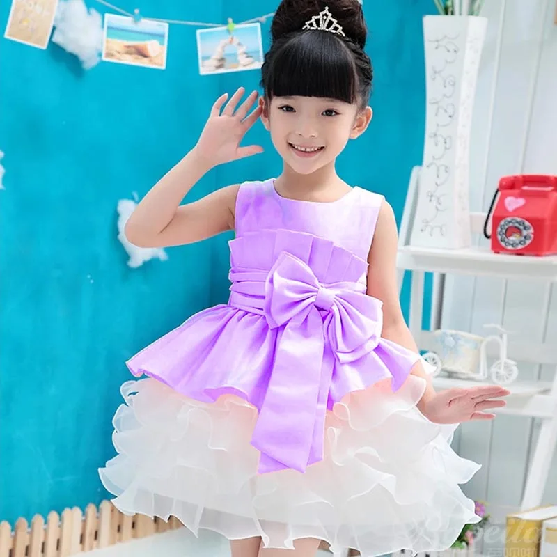 Girls Dress Children's Princess Wedding Dresses Kids 2016 Brand New Style Bow canonicals Sweet girl Clothing | Детская одежда и