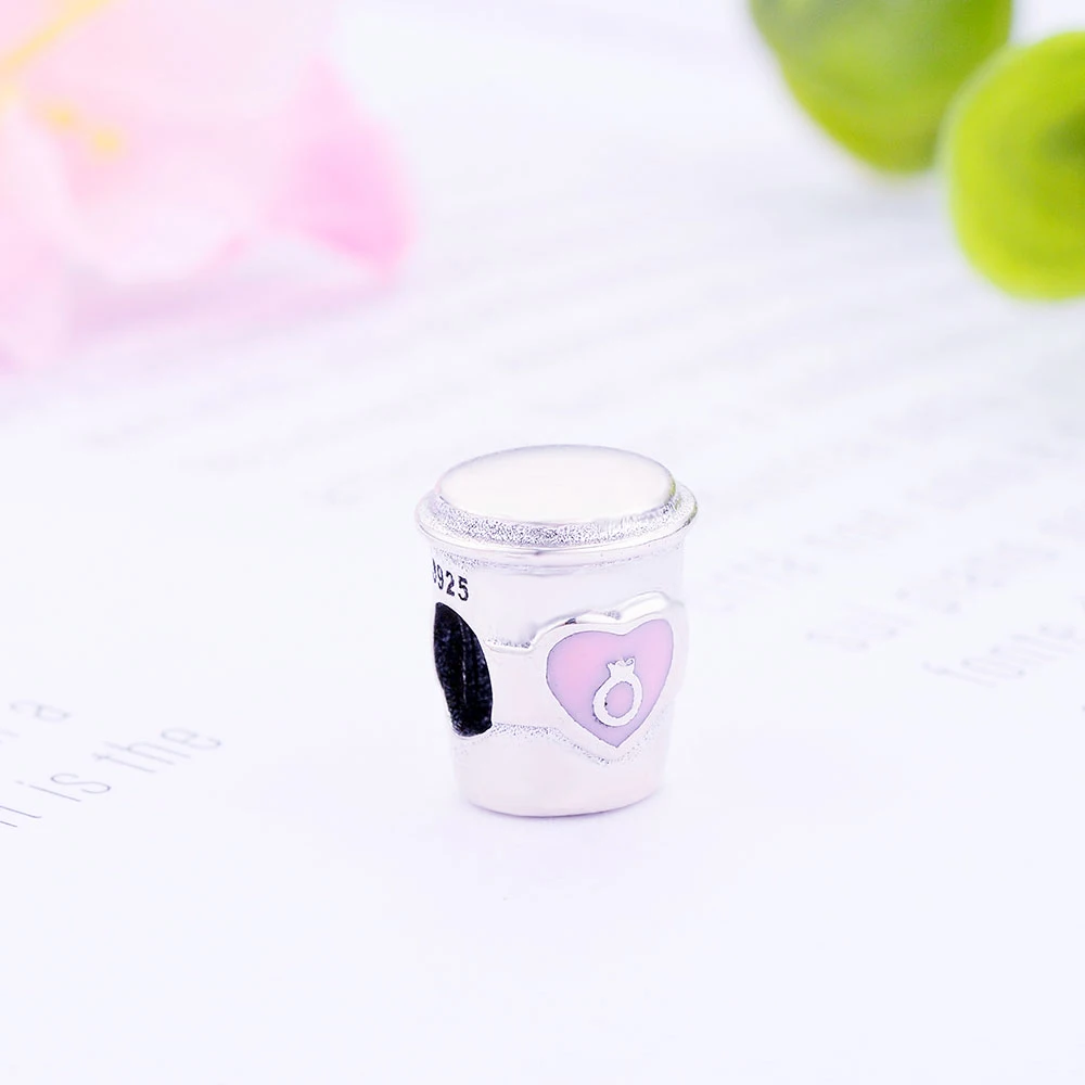 Подходит для оригинальных шармов Pandora браслет сделай сам Изготовление ювелирных изделий Летняя коллекция 925 пробы серебряная подвеска чашка кофе бусины