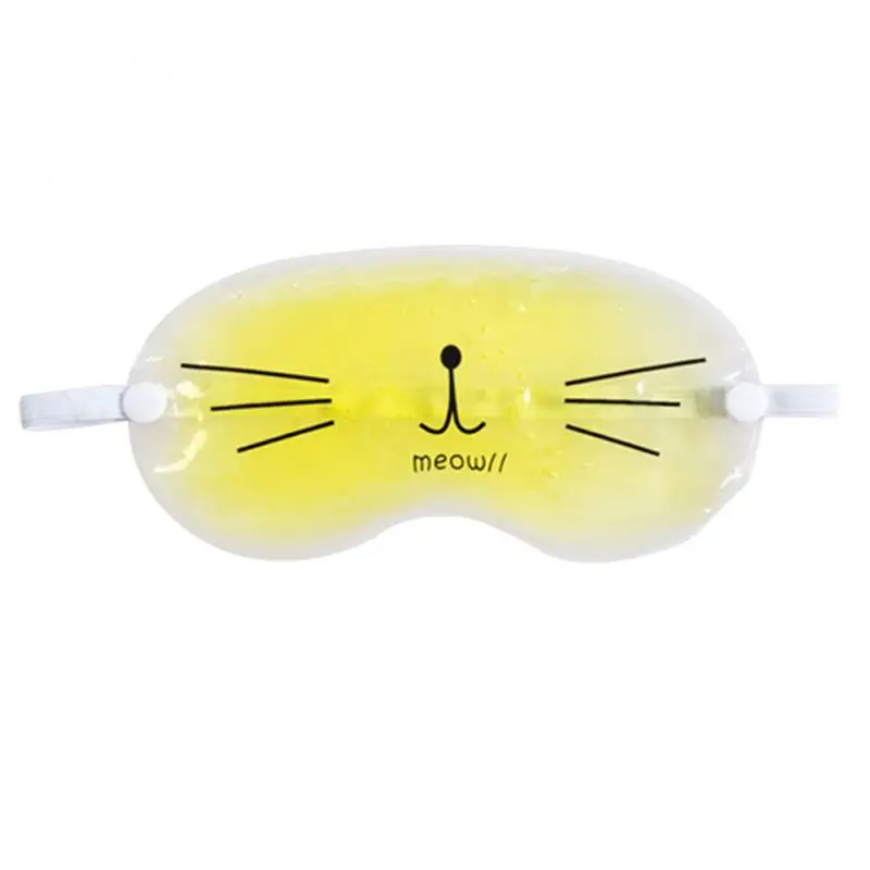 Прозрачная охлаждающая маска для сна глаз с милым мультяшным котом гелевая