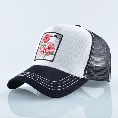 White Flower1 Женские летние бейсболки дышащие сетчатые кепка мужские бейсболка с вышивкой кактус бейсболка уличная хип-хоп бейсбольная кепки - Цвет: White Flower1