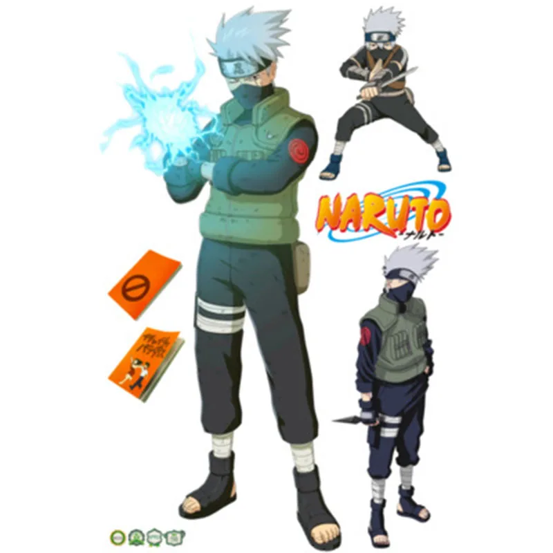 Большой размер! 90*60 см аниме стикер 3D визуальный эффект обои Sasuke Hatake Kakashi Jiraiya Itachi