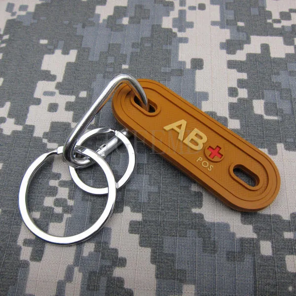 Тан обуви пряжки группа крови AB POS 3d-пвх патч карабин брелок PB281 | Дом и сад