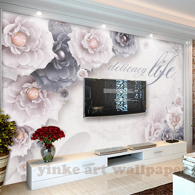 

Фотообои искусство Европа Ретро ювелирные изделия цветок гостиная ТВ обои с тиснением фон настенная бумага роспись Современная