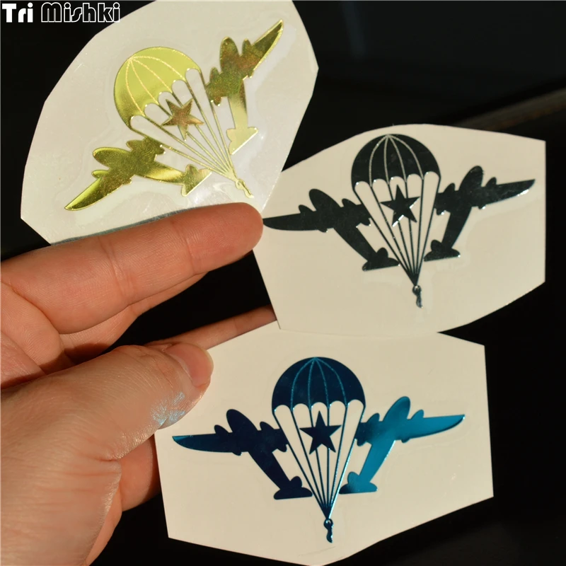 Tri Mishki HJS003# 50*80mm Airborne Forces Nickel alloy car stickers NO ONE BUT THE US metal mobile phone sticker |