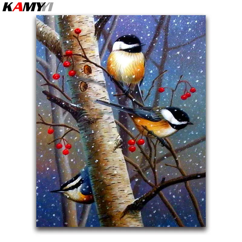 

Full Round Diamond mosaic animal Full Square Diamond embroidery Cross stitch bird DIY 3D Diamond painting tree