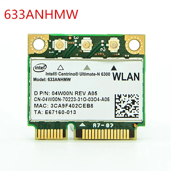 Беспроводная мини карта PCI e Wi Fi N 450 Мбит/с для Intel 6300 633ANHMW 802.11a/g/n ресивер точка