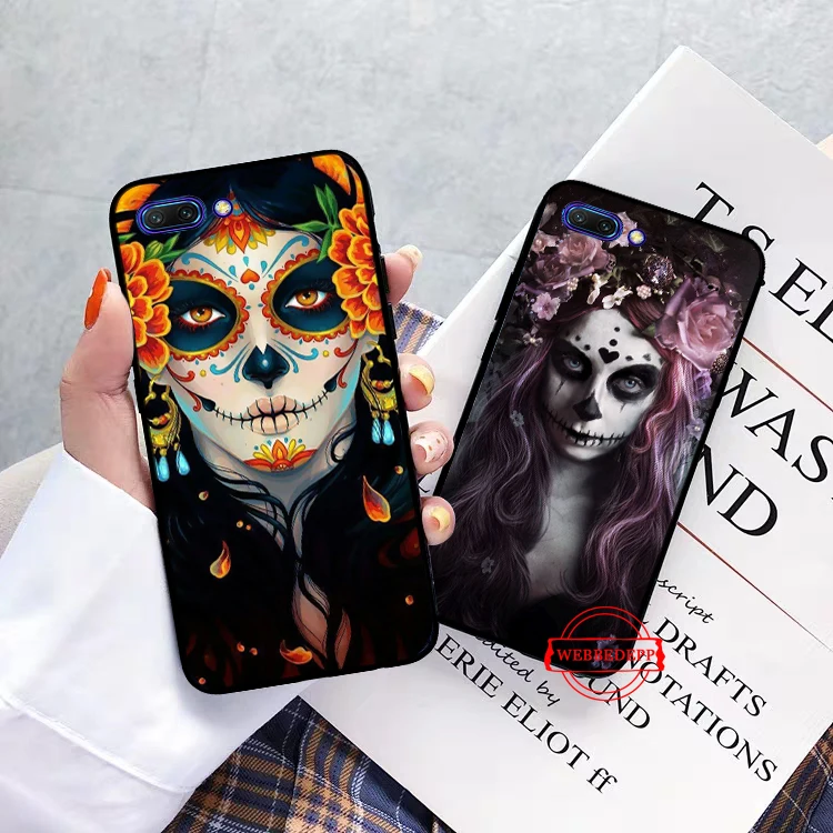 Силиконовый чехол с мексиканским черепом для Huawei honor 6A 7A Pro 7X 8 Lite 8X 8C 9 9X Note 10 View