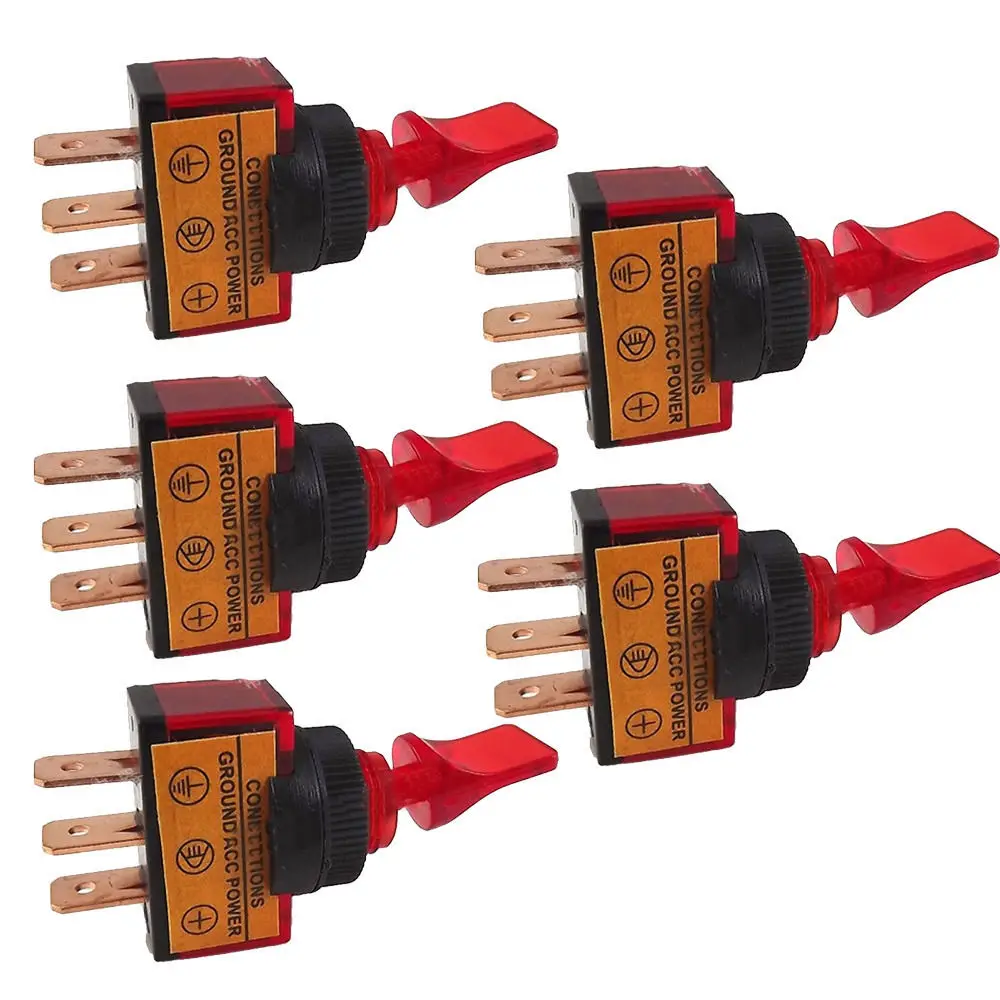 5X12 V 20A красный синий желтый светодиод выкл/вкл SPST тумблер рокер переключатель 3Pin