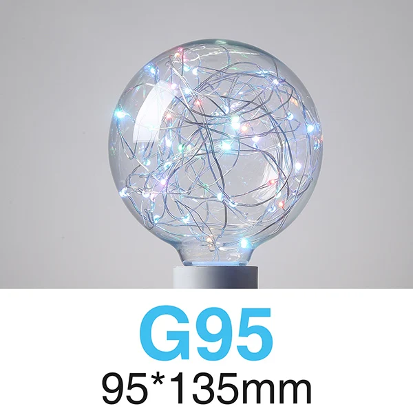 SLB G95 RGB E27 антикварная ретро Светодиодная лампа 1,8 Вт 3W 4 Вт 4,5 Вт 8 Вт винтажная лампа накаливания 220 в теплый белый RGB стеклянная лампа накаливания для украшения - Цвет: SLB G95 RGB